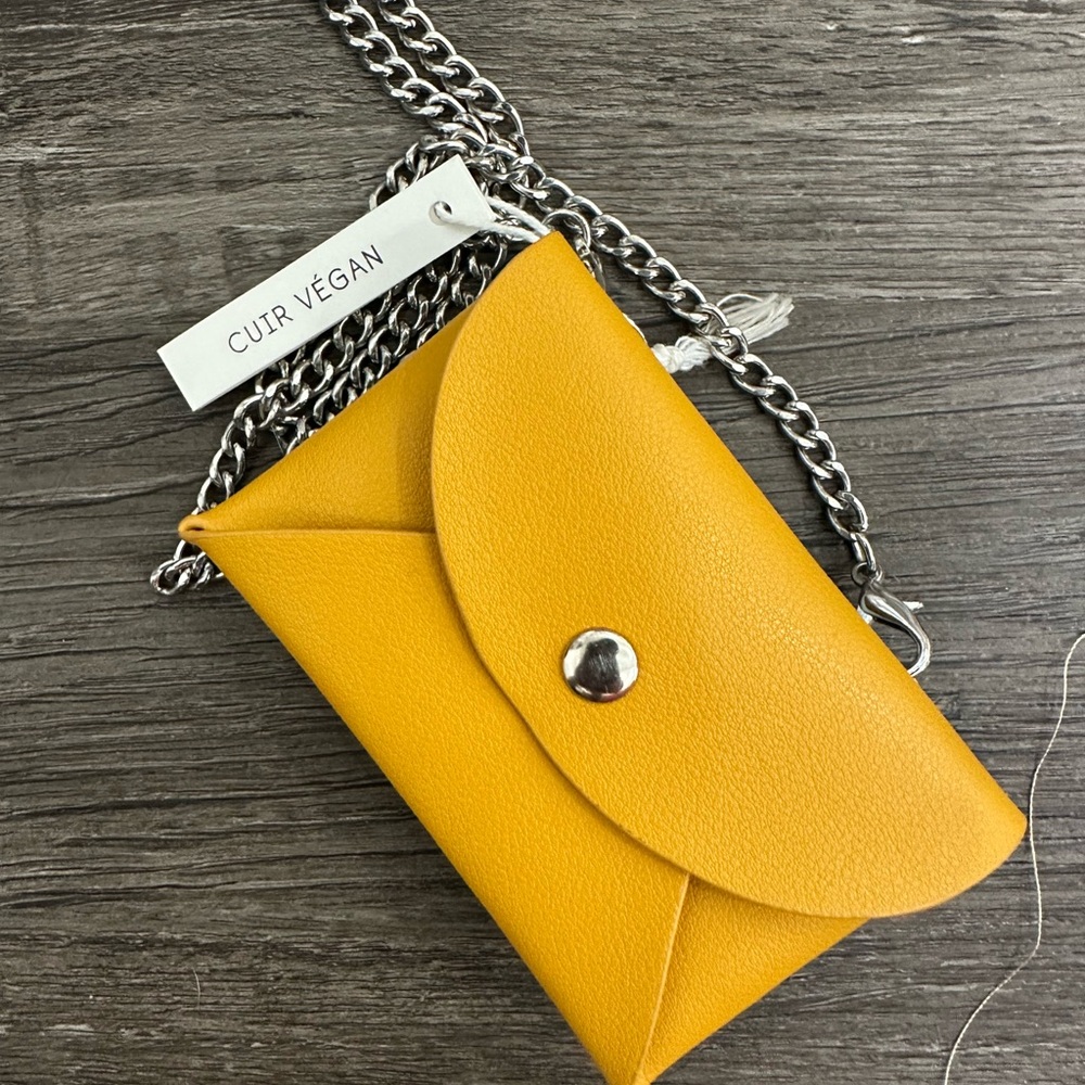 Urban Outfitters Yellow Vegan Leather Chain Wallet